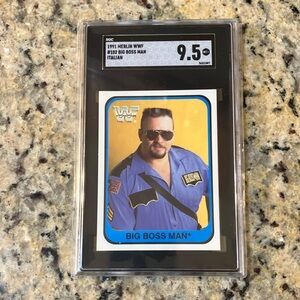 1991 WWF Merlin Italian Print Big Boss Man #192 Trading Card Graded SGC 9.5